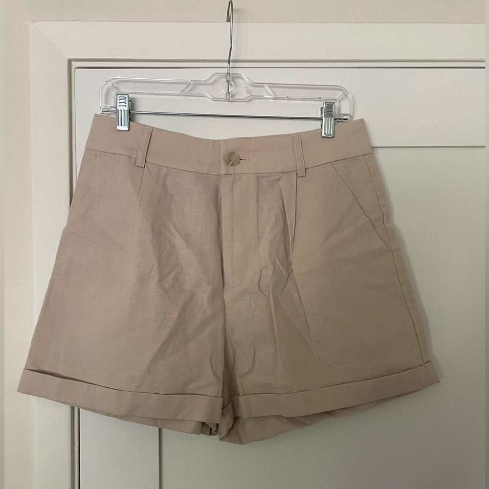Elodie Tan Linen Shorts